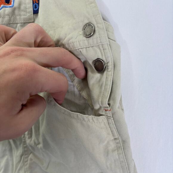 Vintage Disney Mickey Mouse Overalls Embroidered Main Street Disney 5T Tan Khaki - Picture 4 of 10